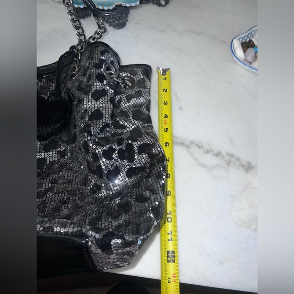 Betsey Johnson cheetah sequins tote. - Picture 6 of 8